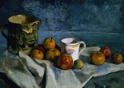 Stillleben mit Äpfeln, Tasse und Krug von Paul Cézanne